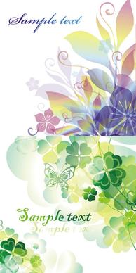 elements of color flowers background vector