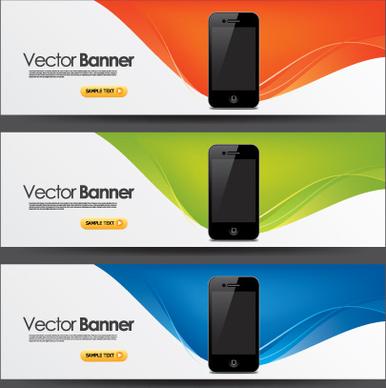 elements of colored banner design vector