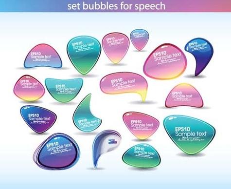 elements of colorful speech bubbles vector