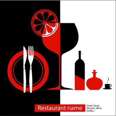 elements of commonly restaurant menu cover vector