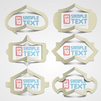 elements of creative stickers labels vector