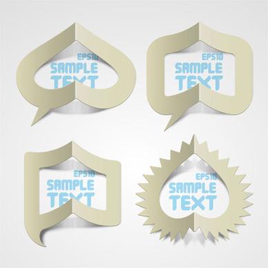 elements of creative stickers labels vector