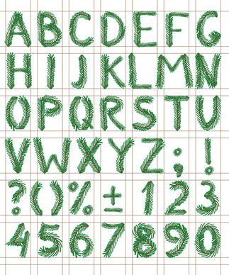 elements of creative xmas alphabet vector set