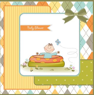 elements of cute baby cards background vector