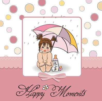 elements of cute little baby card vector