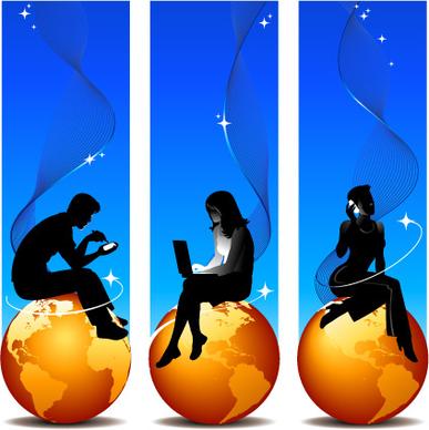 elements of earth and people vector