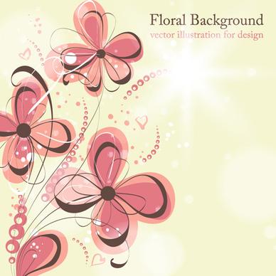 elements of floral backgrounds vector illustration