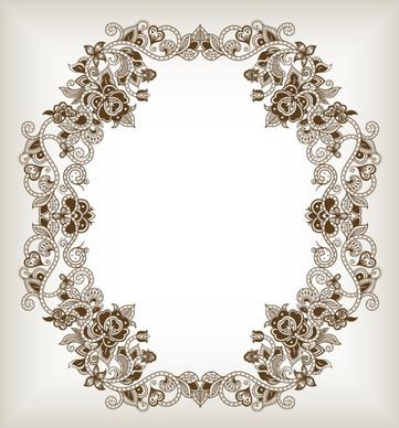 elements of floral borders vector