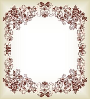 elements of floral borders vector