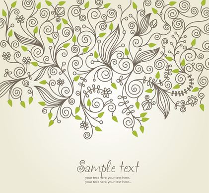 elements of floral decoration background vector