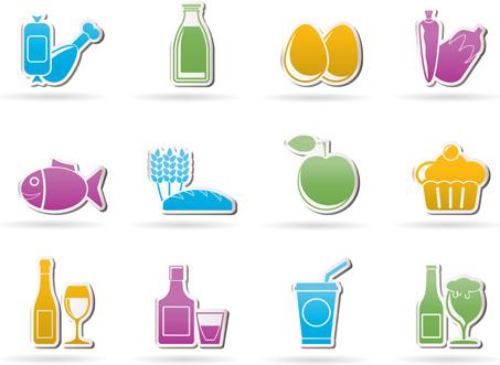 elements of food icons set