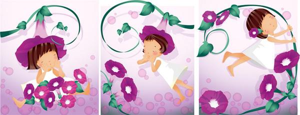 elements of girl petunia style vector