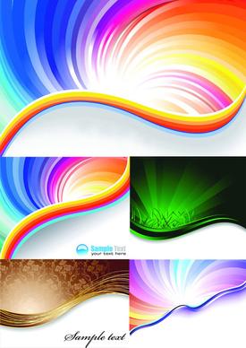 elements of gorgeous rainbow background design vector