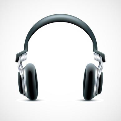 elements of headphones vector set