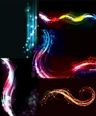 elements of neon lights backgrounds vector