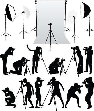 elements of photographic studio photographer design vector