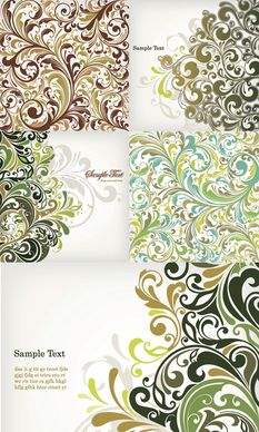 elements of plant decorative pattern background vector graphic