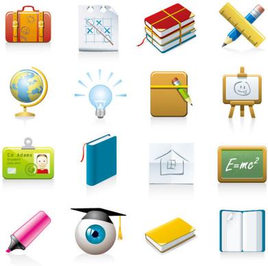 elements of school design icon vector