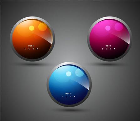 elements of shiny buttons icon vector