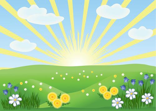 elements of summer glade vector background