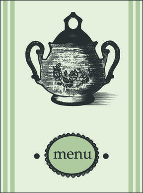 elements of vintage menu cover design vector