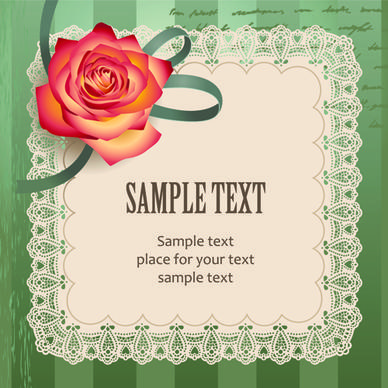 elements of vintage romantic roses cards vector