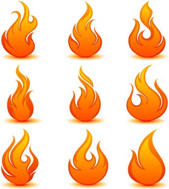 elements of vivid flame vector icon