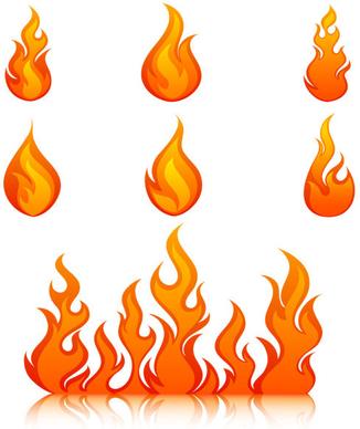 elements of vivid flame vector icon