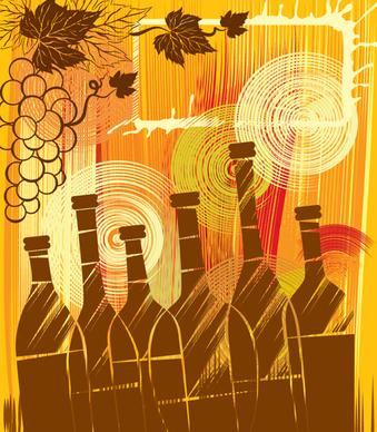 elements of wine design vector graphic set