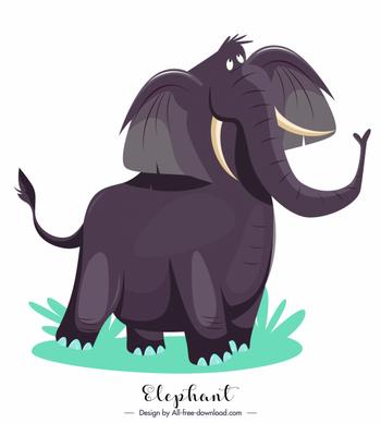 elephant icon cute cartoon sketch colored design