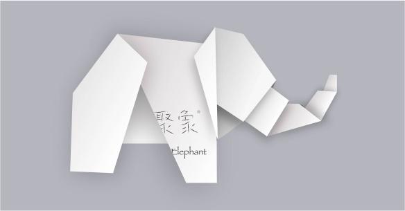 elephant origami design vector