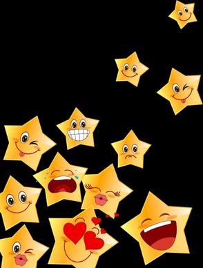 emoticon collection cute yellow star icons