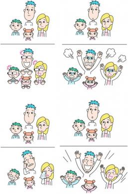 emotions of a family of four vector
