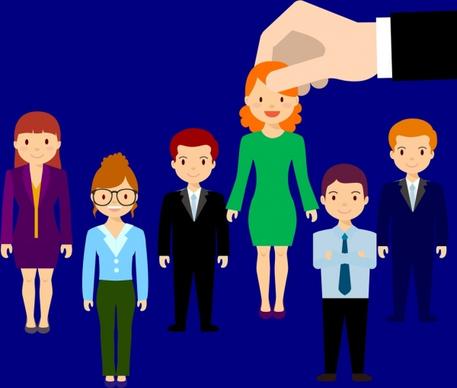 employment candidate selection concept colored human icons design