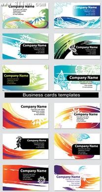 name card templates colorful abstract grunge dynamic design