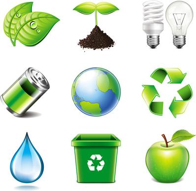 energy saving with eco icons vector