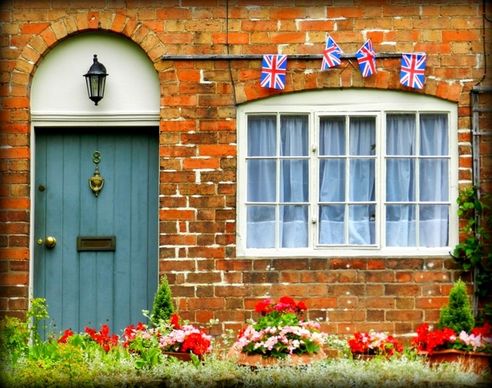 england british flag doorway