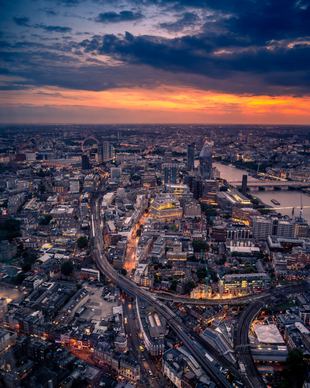 england city picture modern city twilight high view