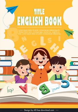 english book title cover template cute joyful children cartoon