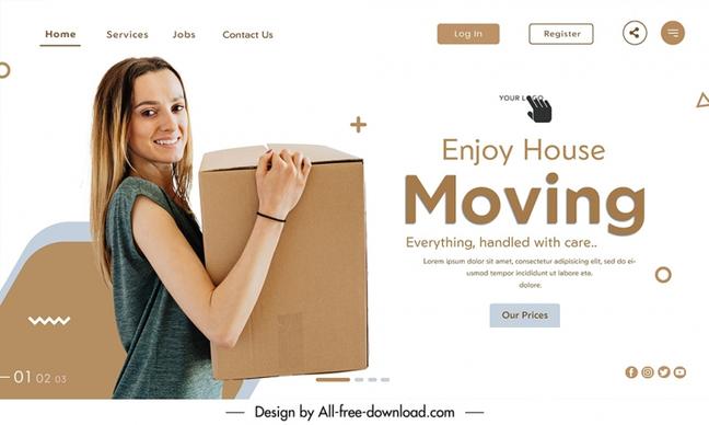 enjoy house moving landing page template modern realistic