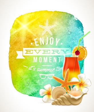 enjoy summer time creative vector