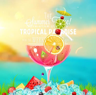 enjoy tropical summer holidays backgrounds vector