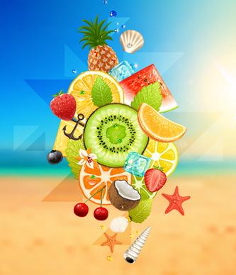 enjoy tropical summer holidays backgrounds vector