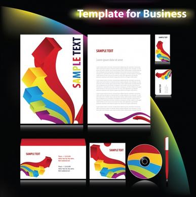 business identity sets modern colorful arrows 3d