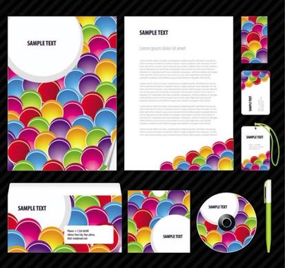 business identity templates modern colorful circles decor