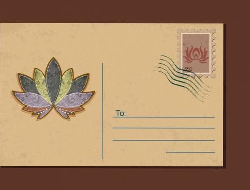 envelope cover template lotus icon decoration
