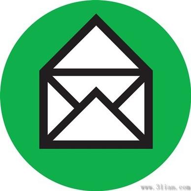 envelope icon vector green background