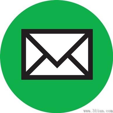 envelope icon vector green background