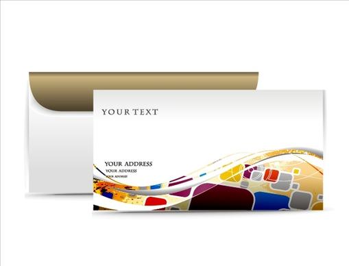 envelope card template modern dynamic colorful geometric decor