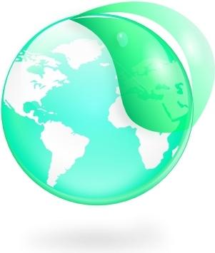 Environmental Eco Globe Leaf Icon clip art